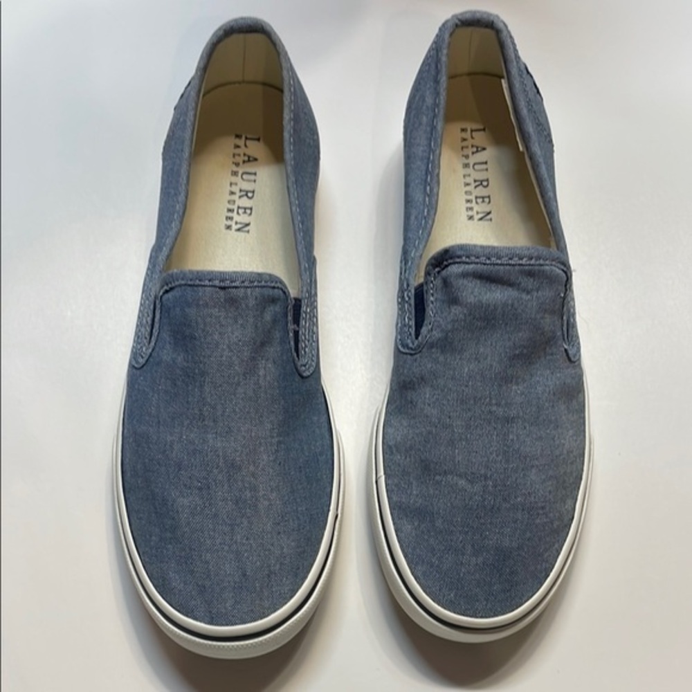 Lauren Ralph Lauren Women’s Janis Denim Canvas Slip on Casual shoe Sz 7